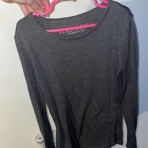grey long sleeve top